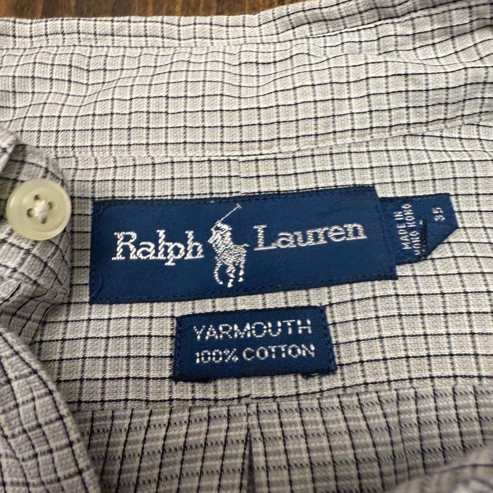 Ralph Lauren Yarmouth Button Down Shirt Mens Cotton Checkered Plaid, 17 34/35 - Picture 3 of 6